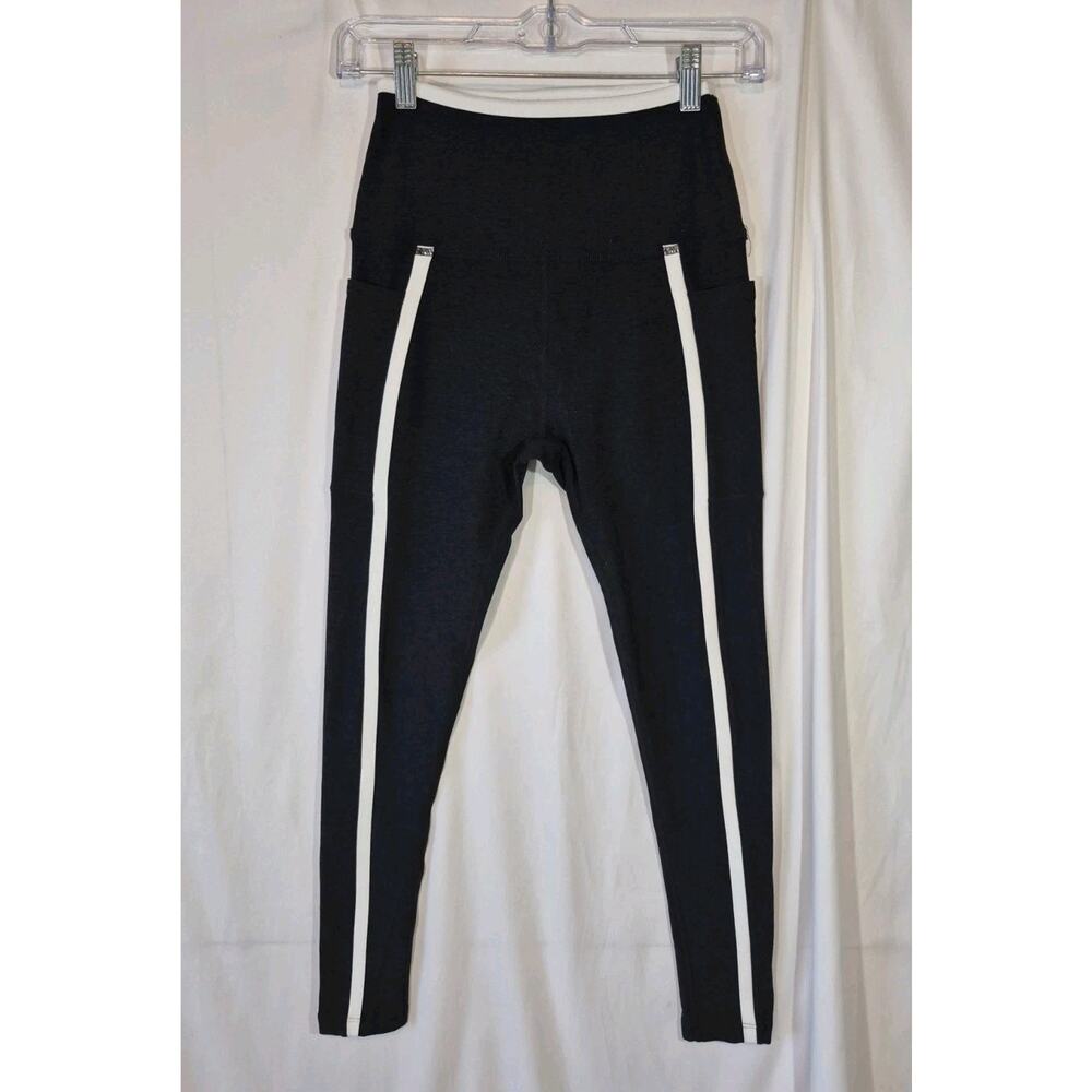 Beyond Yoga Spacedye New Moves Black White Stripe Leggings Medium - Picture 3 of 10